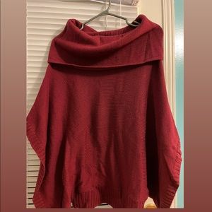 Cowl neck Poncho. 100% Merinos wool.